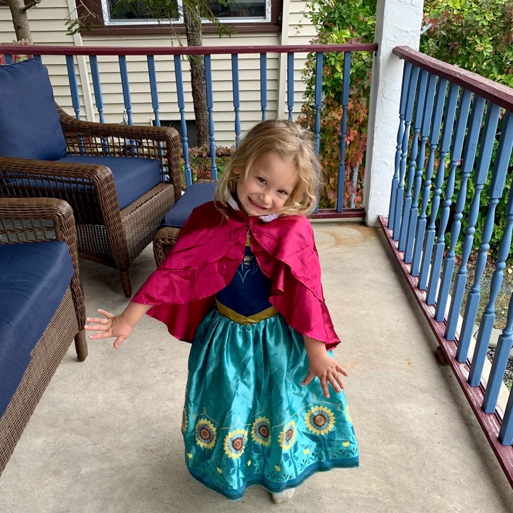 Frozen Anna Costume with Pink Cape and Teal Dress